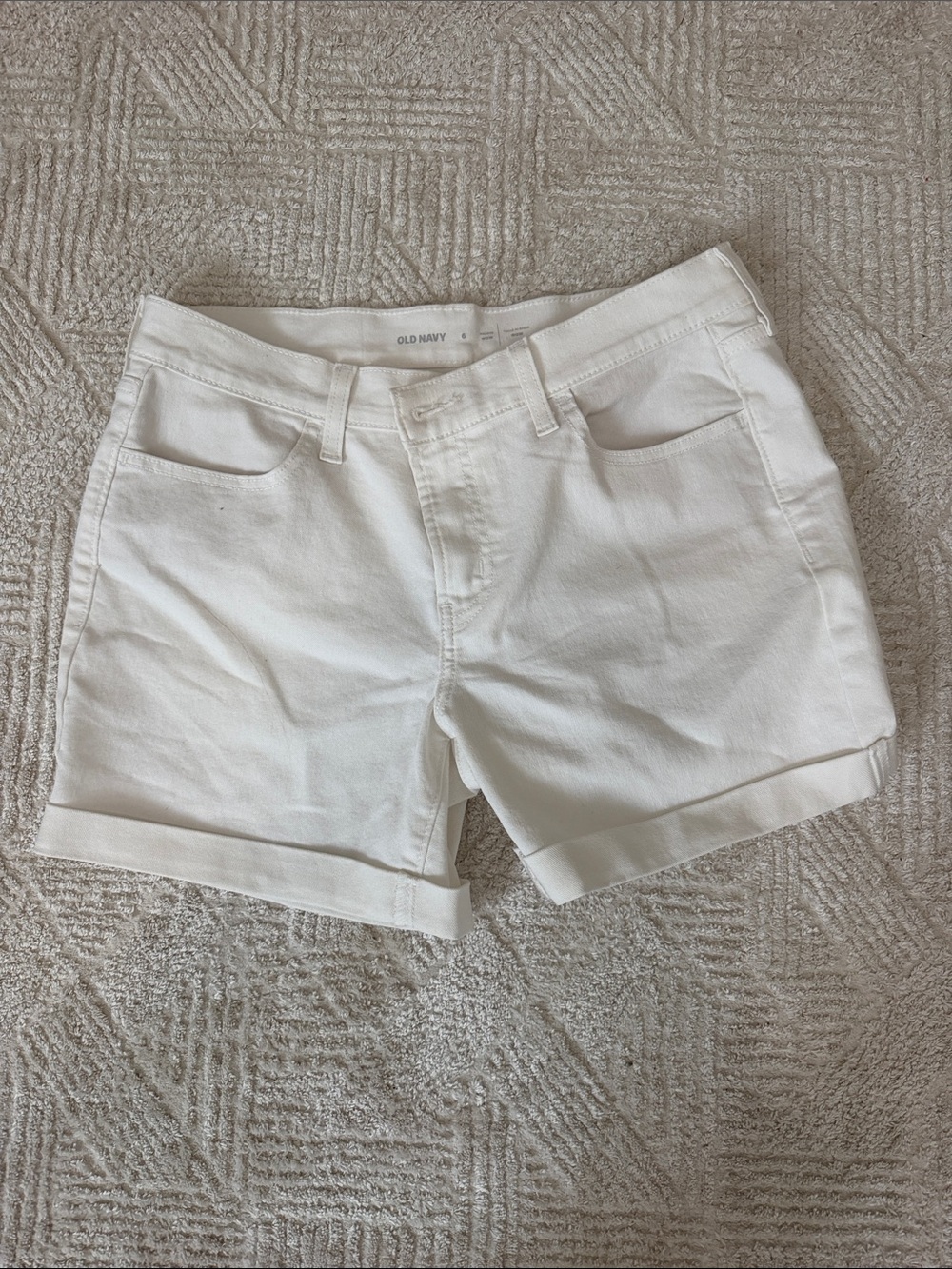 old navy white denim shorts size 6